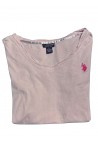 U.S. Polo ASSN halvány rózsaszín hímzett mintás póló S/M