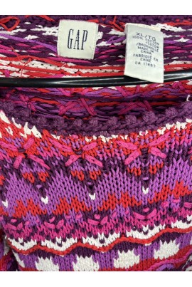 GAP vintage színes mintás kötött pulóver L