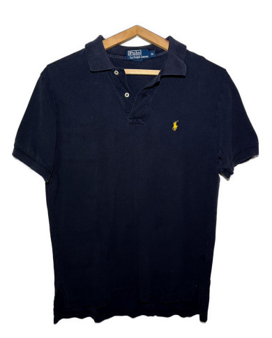 Polo Ralph Lauren sötétkék citromsárga hímzett mintás pólóing L