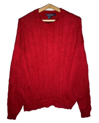 Nautica vintage piros kötött pulóver XXL