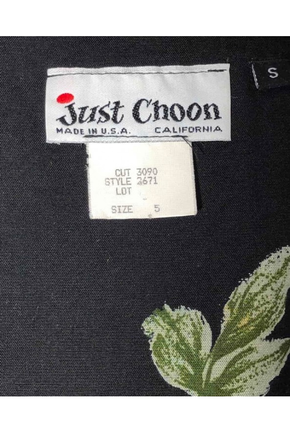 Just Choon USA fekete színes virág mintás ruha S