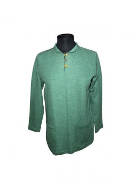 Comfort Fashion zöld zsebes pulóver M
