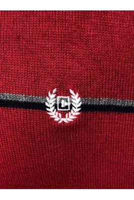CHAPS piros kék-ezüst sávos pulóver XXL