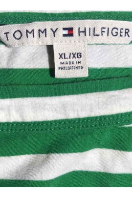 Tommy Hilfiger zöld csíkos cropped póló L/XL