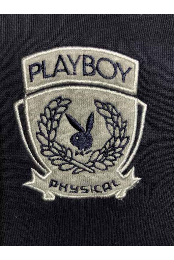 Playboy sötétkék feliratos pulóver XL