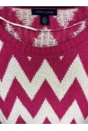 Tommy Hilfiger pink fehér mintás kötött angóra pulóver L/XL