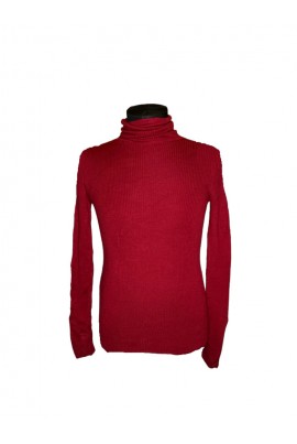Uni QLO piros vékony bordázott pulóver M